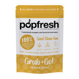 Orange scented Popfresh hand wipes Grab & Go 7 pack – antibacterial and biodegradable with vitamin E and aloe vera