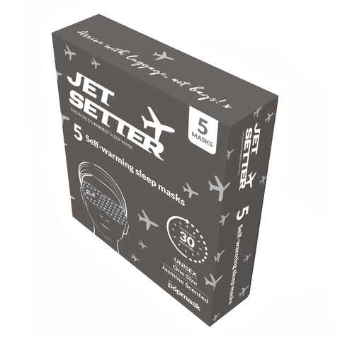 Jet Setter jasmine scented self-heating sleep mask (5 Pack) by Popmask